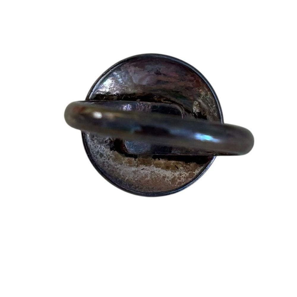 Artisan Designed & Created Oxidized Sterling Silver & Freshwater Pearl Ring. - Picture 7 of 8